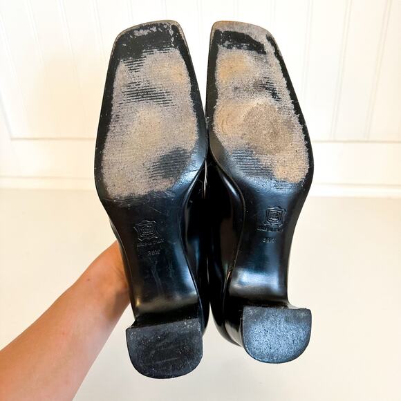 Dolce & Gabbana Italian Leather Square Toe Pumps Black - Picture 5 of 11